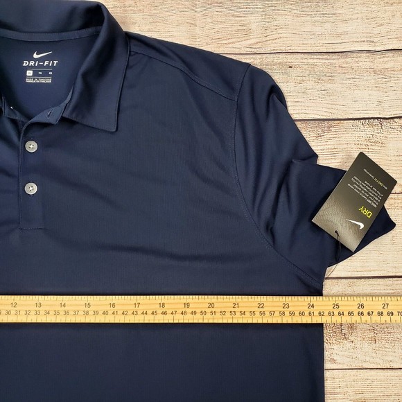 Nike Golf Dri-Fit Vertical Mesh Polo Shirt Mens Size XL Navy Short Sleeve NWT - Picture 9 of 10